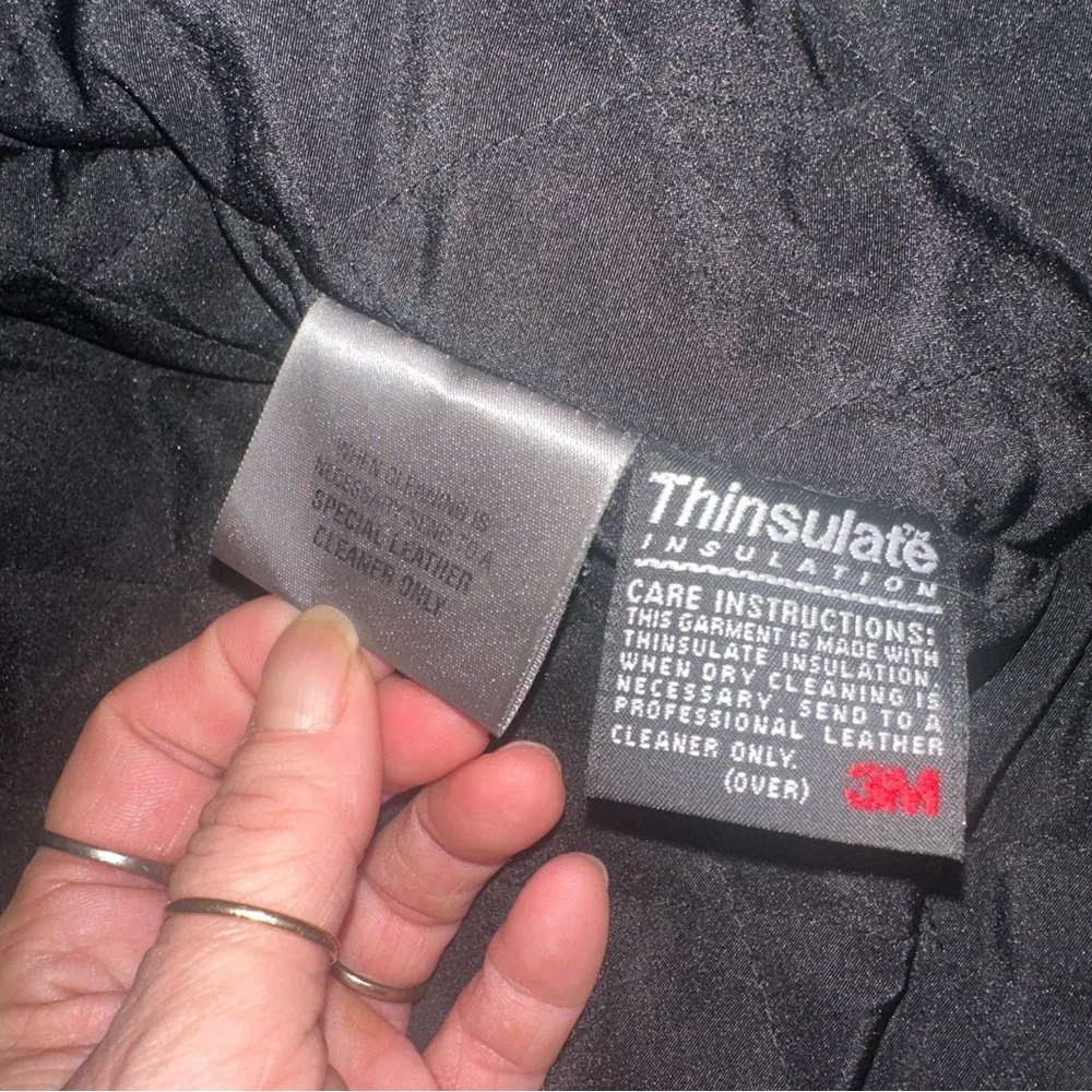 Y2K black Wilsons Leather full-zip leather jacket removable Thinsulate lining. - Picture 9 of 11